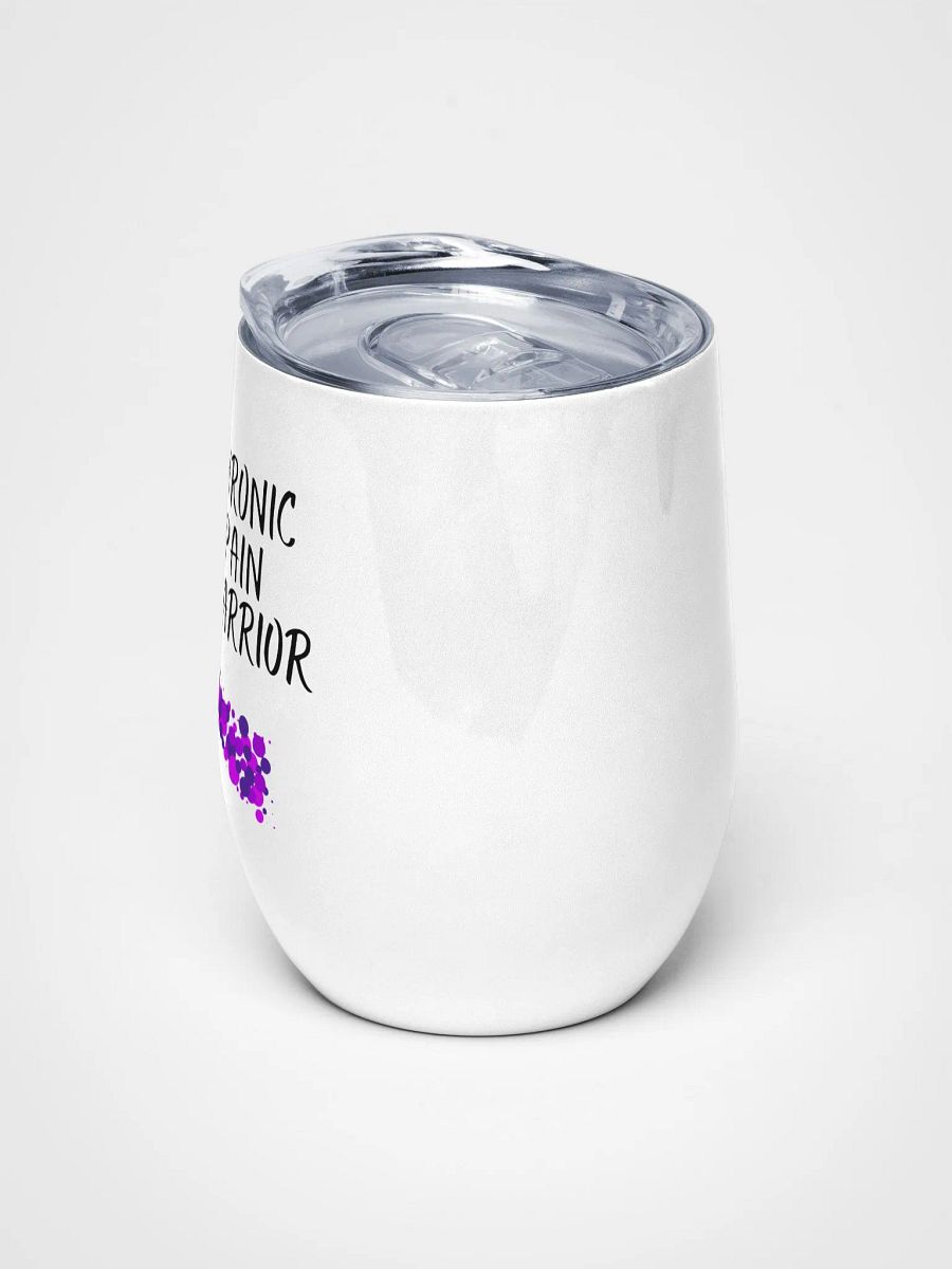 Chronic Pain Warrior Bubble Ribbon stainless steel Wine Tumbler (12oz) product image (5)