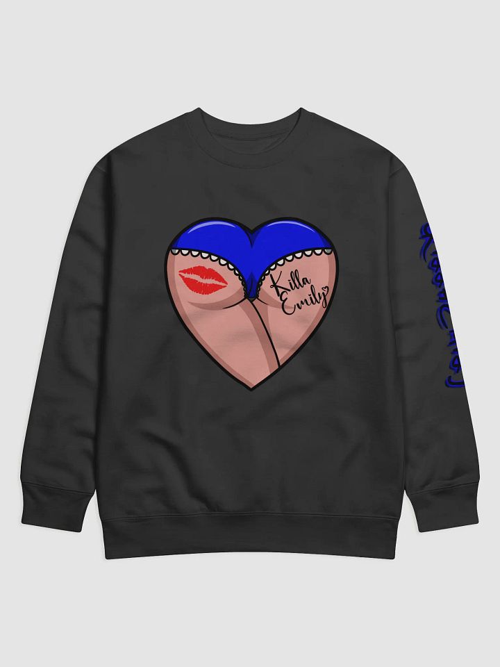 UNISEX KILLA EMILY ROYAL BLUE HEART BUTT SWEATSHIRT product image (1)