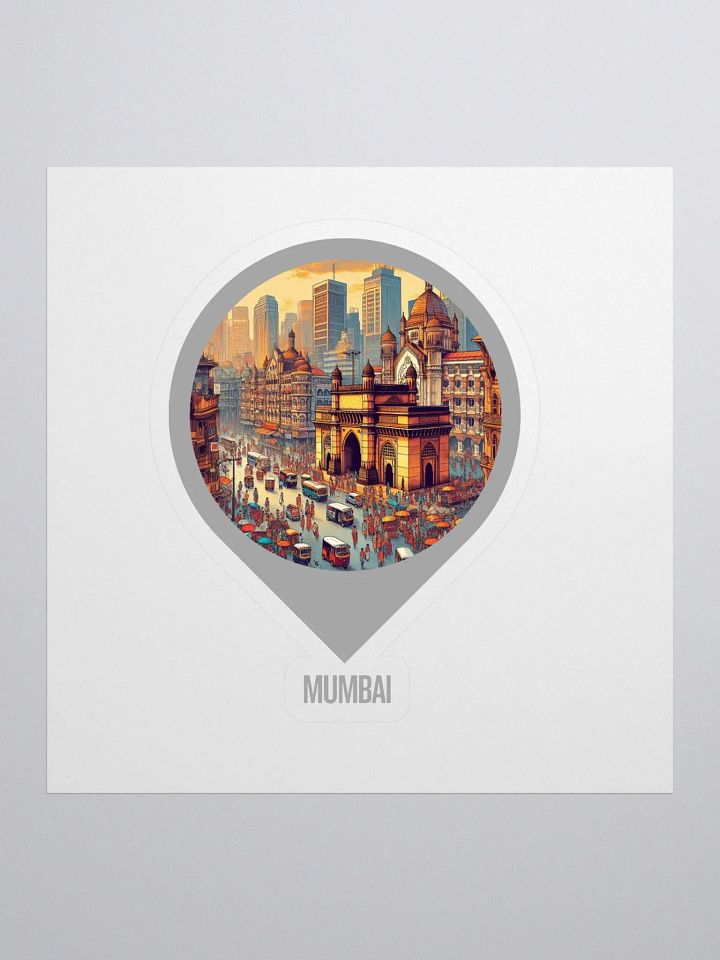 Cityscape Vibes Kiss Cut Stickers | AI Design: Mumbai, Indien product image (1)