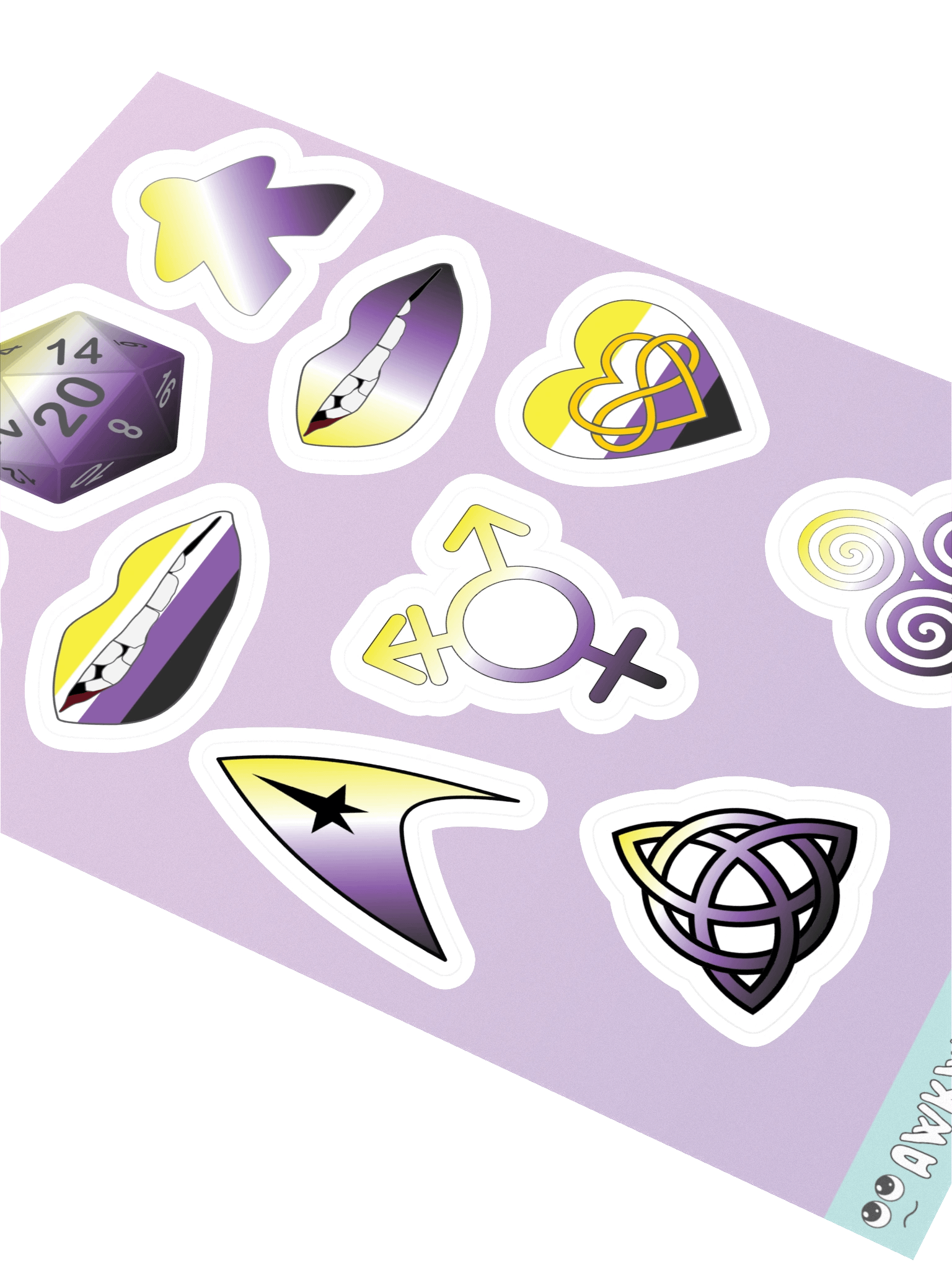 Non-binary Pride Mixed Designs Sticker Sheet product image (2)
