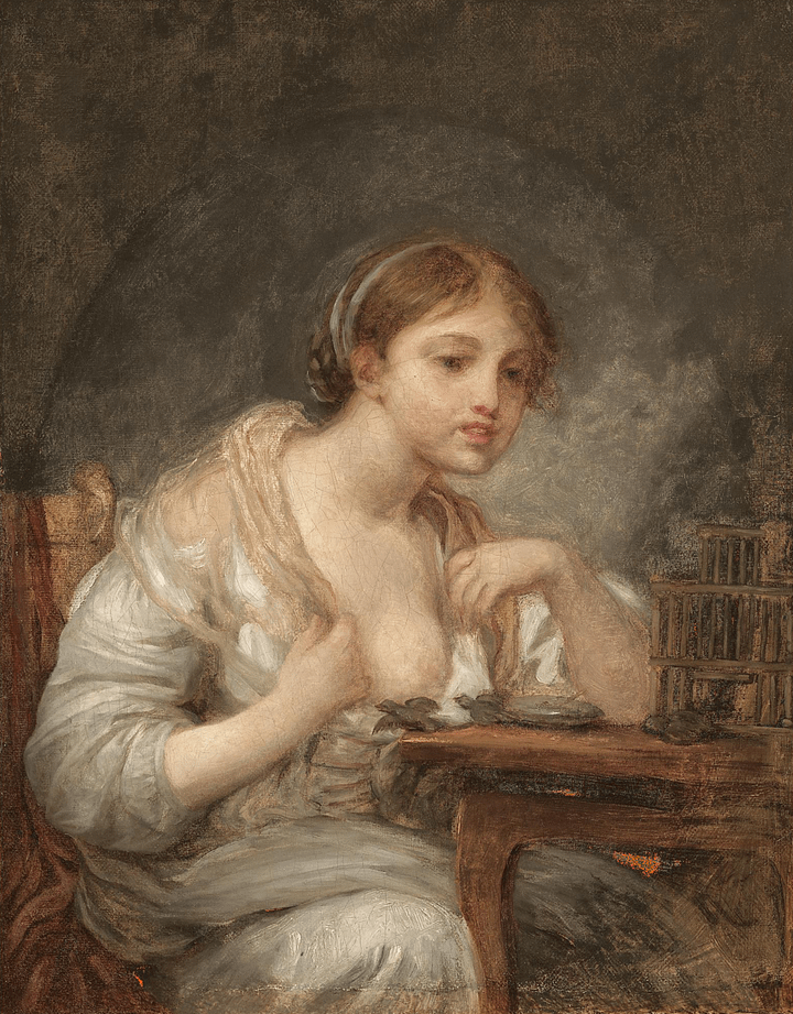 A Young Woman With a Birdcage product image (1)