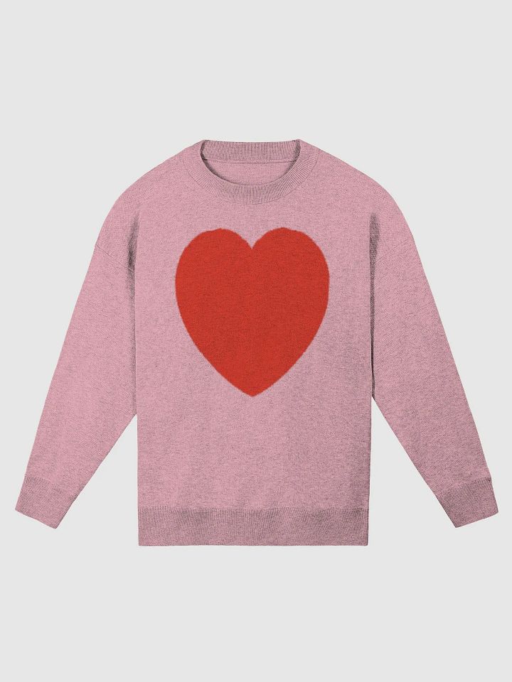 Heart Knitted Relaxed Sweater Pink product image (1)
