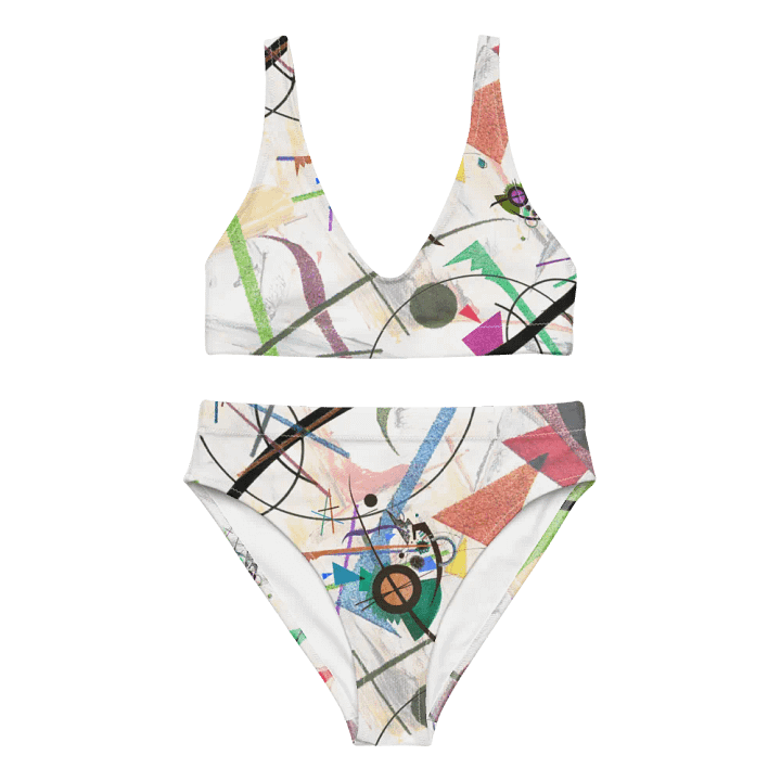 Abstract Lithographic Pattern Design High Waisted Bikini - V1 product image (2)