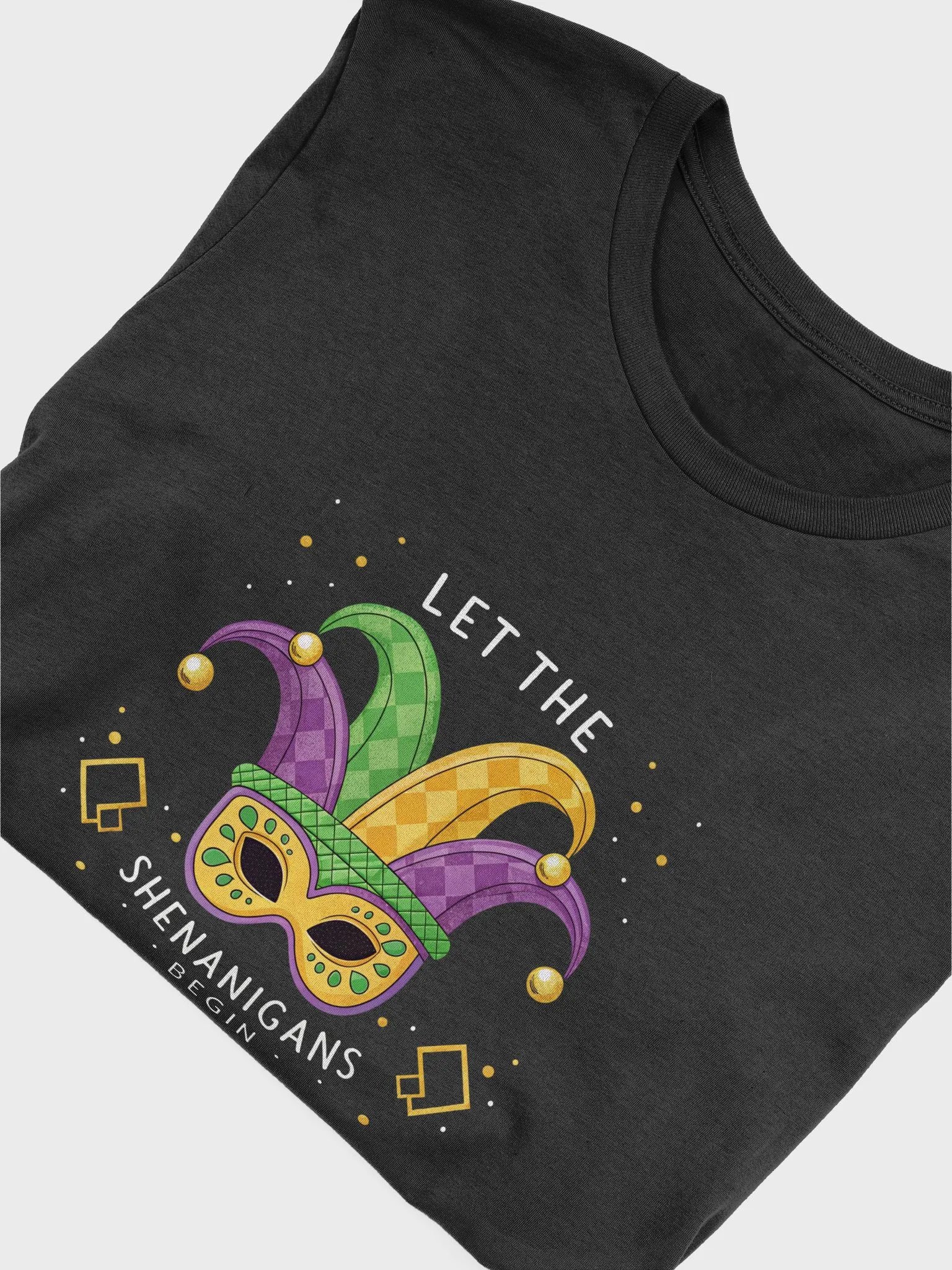 Mardi Gras Unisex Heavy Cotton Tee, Shenanigans Begin Shirt, Party Apparel, Fun Festival Clothing, Masquerade Parade Outfit product image (5)