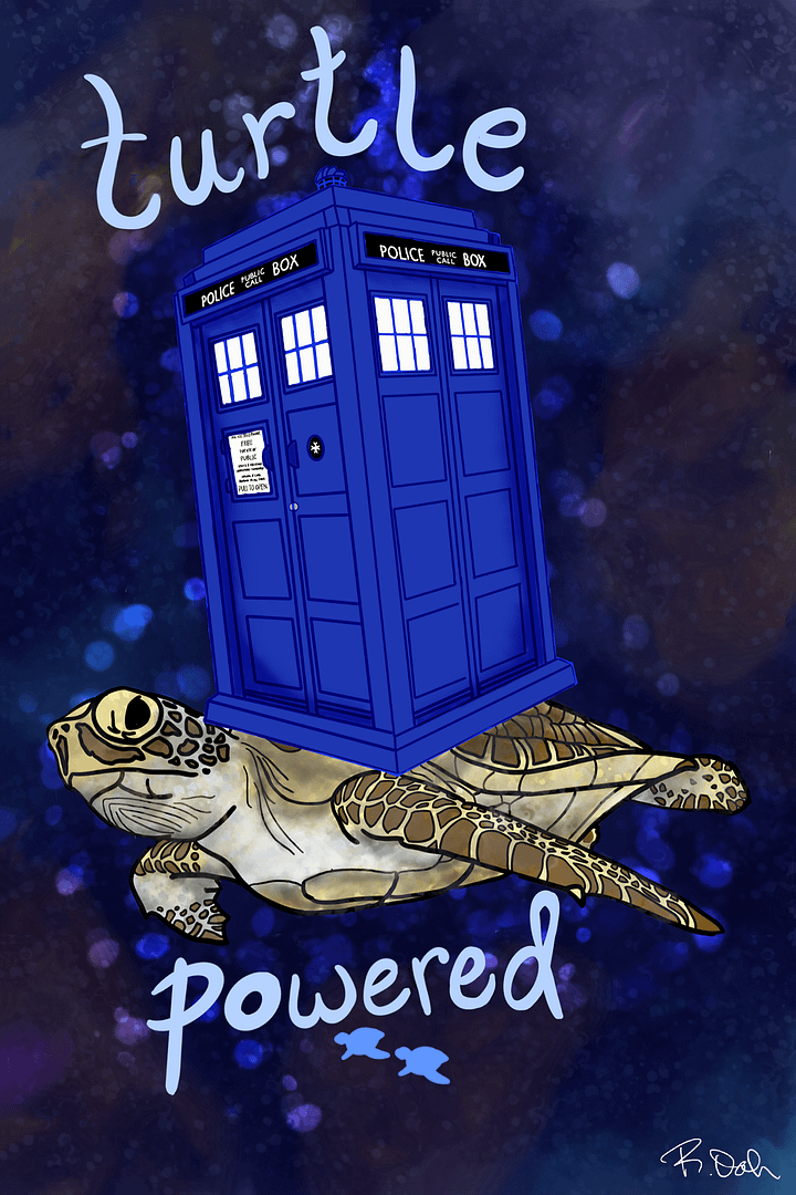 Turtle Powered (Original on Canvas) product image (1)