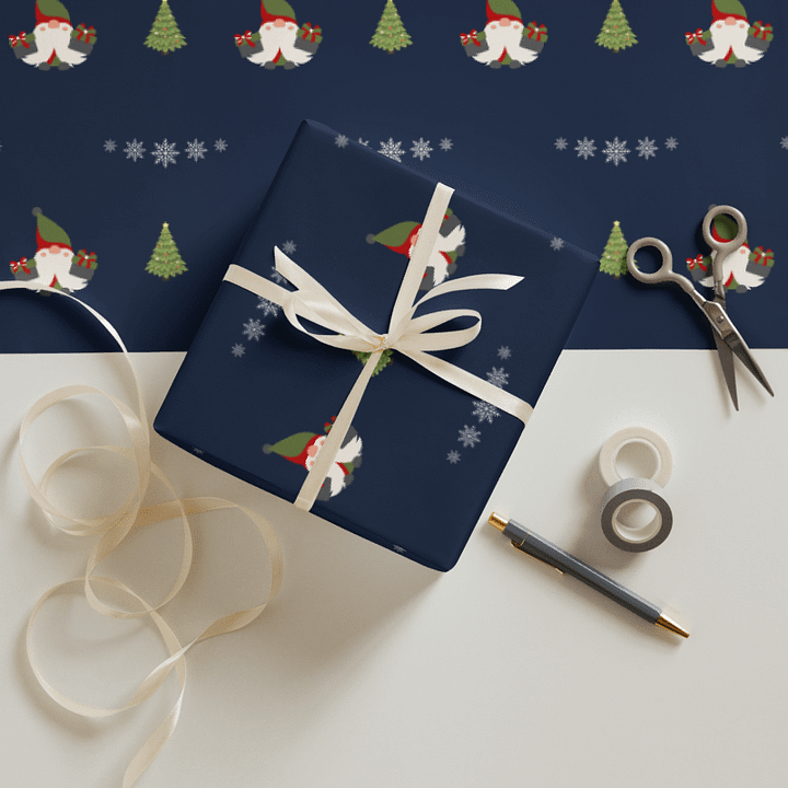 Gnomes & Trees Festive Wrapping Paper Set product image (1)