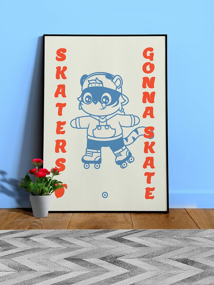 Anime poster: Skater gonna skate / Roller-Skater — vaporwave poster, sport poster, manga art print, Japanese space wall art, Japan poster product image (1)