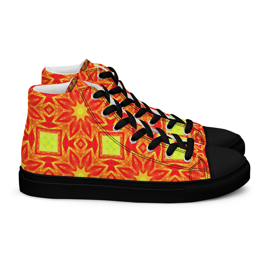 Abstract Repeating Orange Flower Ladies Canvas Shoe High Tops product image (14)