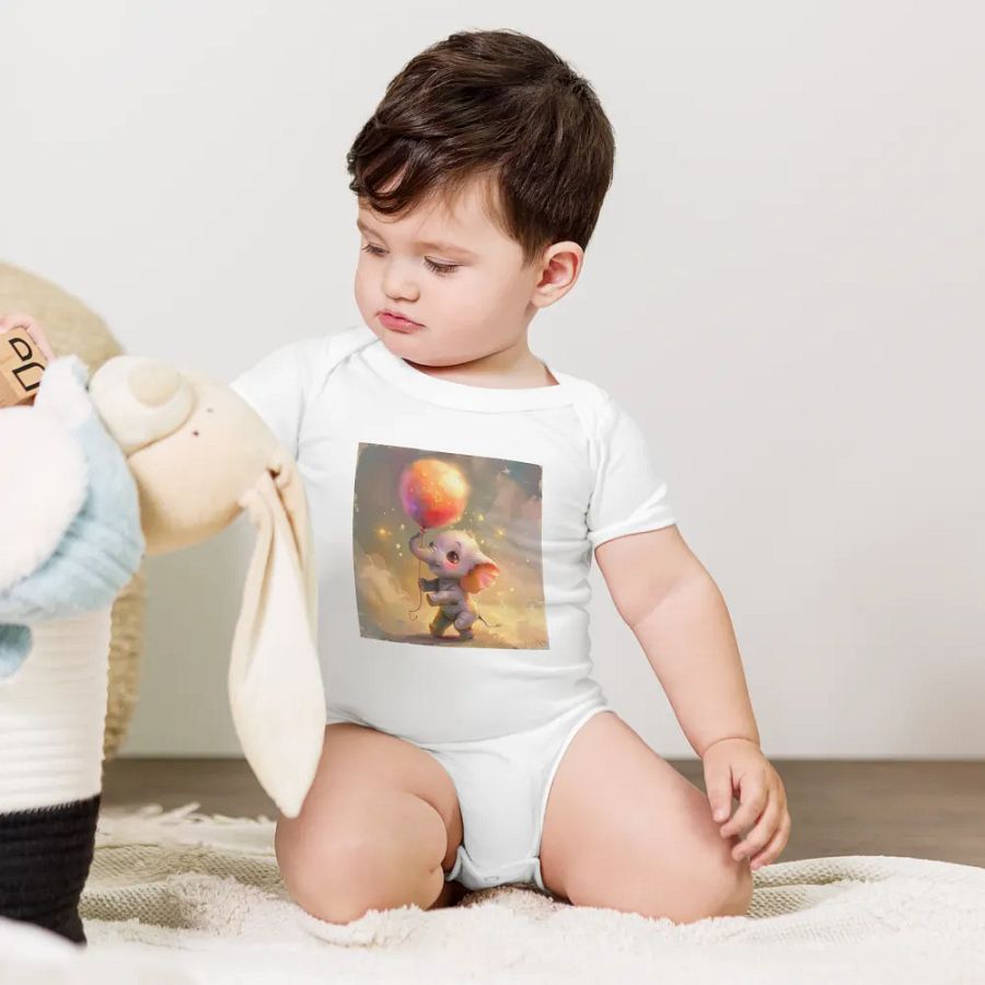 Whimsical Elephant Dreams Baby Onesie product image (5)