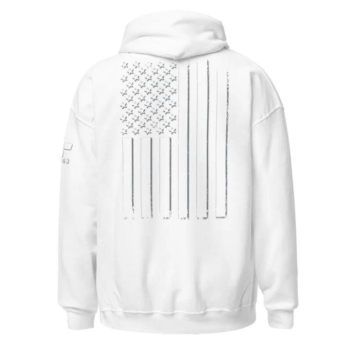 White Out American Flag Hoodie product image (1)