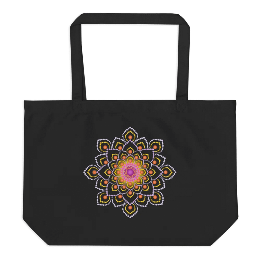 Simple Colorful Dot Mandala Organic Cotton Tote Bag product image (4)