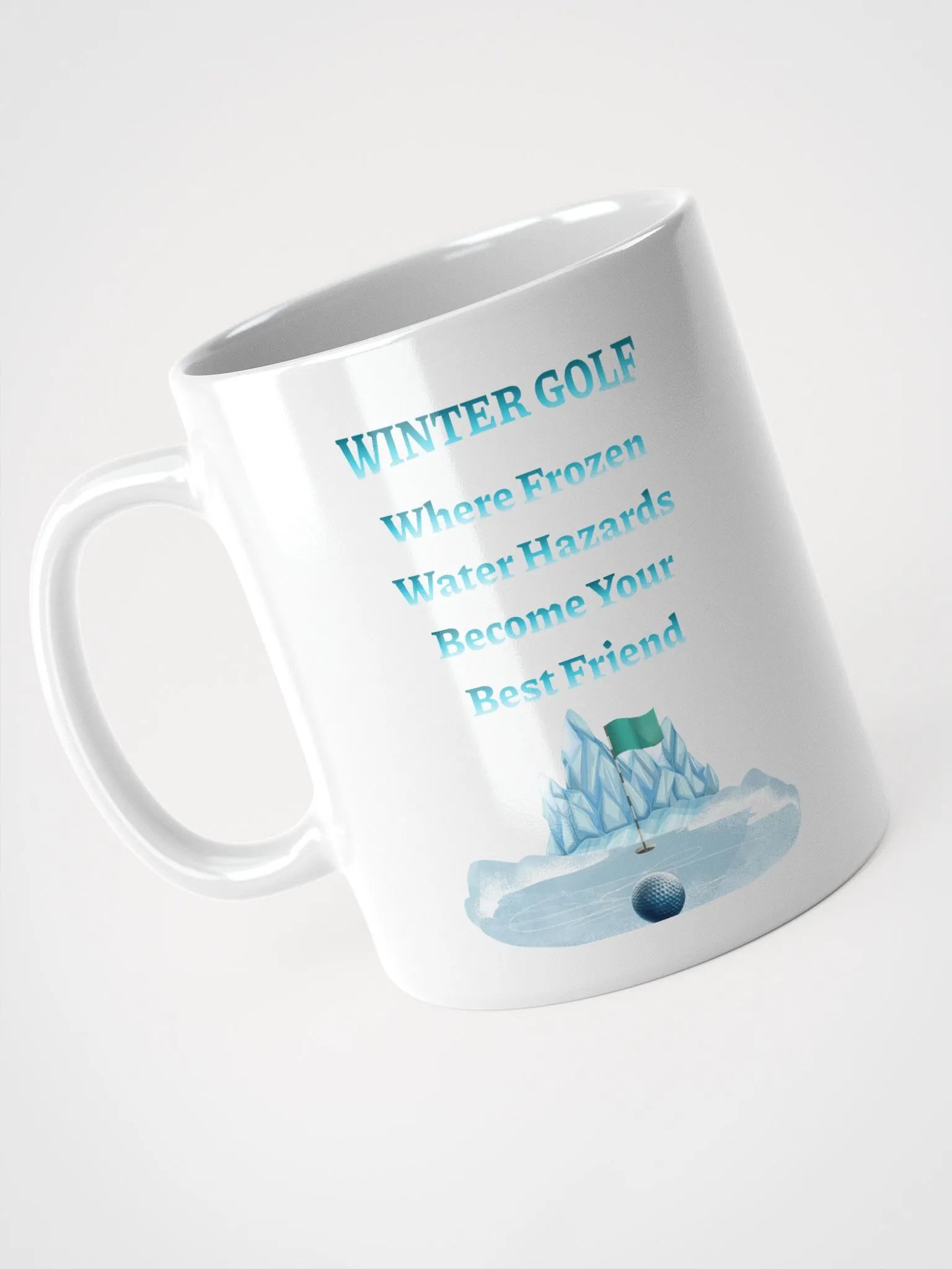 Winter Golf Funny Golfing Scene White Mug product image (8)