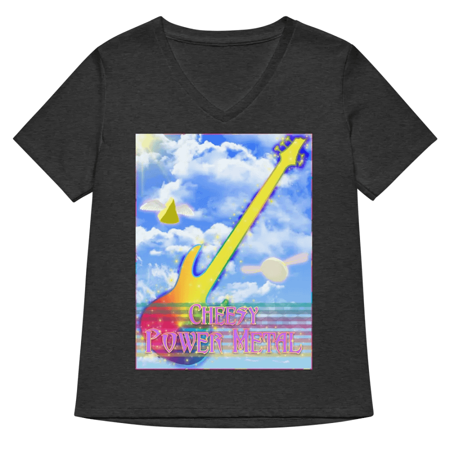 Cheesy Power Metal Relaxed Fit V-Neck T-shirt product image (5)