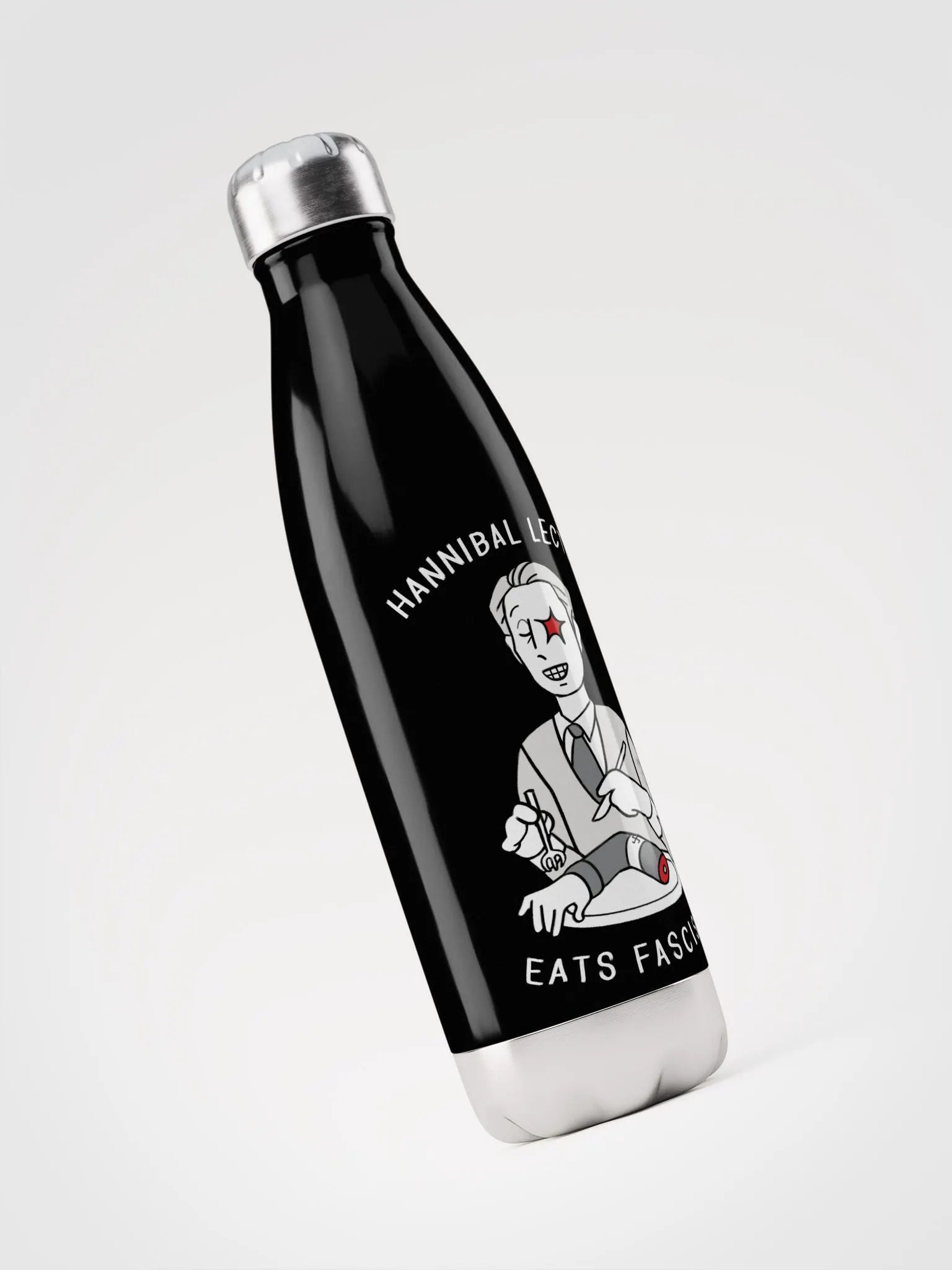 Hannibal Lecter Eats Fascists ☆ Stainless Steel Water Bottle product image (3)
