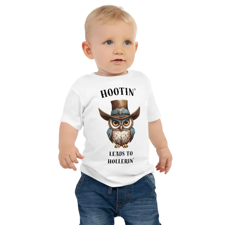 Hootin' Leads to Hollerin' Whimsical Owl Cowboy Hat Tee product image (1)