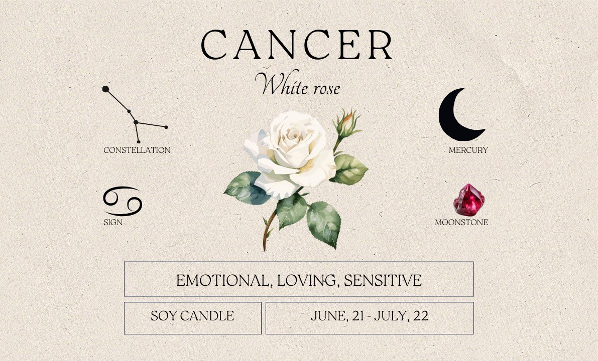 Cancer Birth Month Flower Birthstone Vegan Soy Wax Candle product image (5)