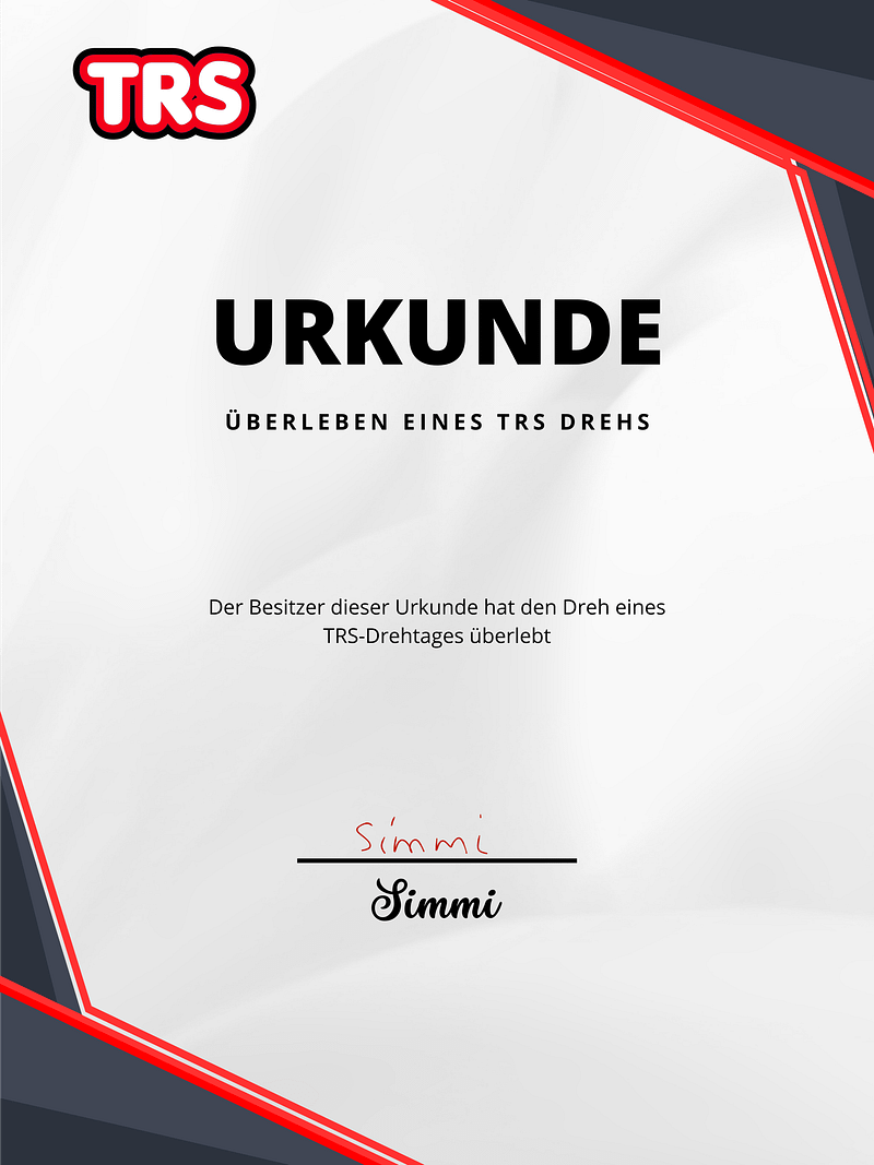 TRS Überlebensurkunde