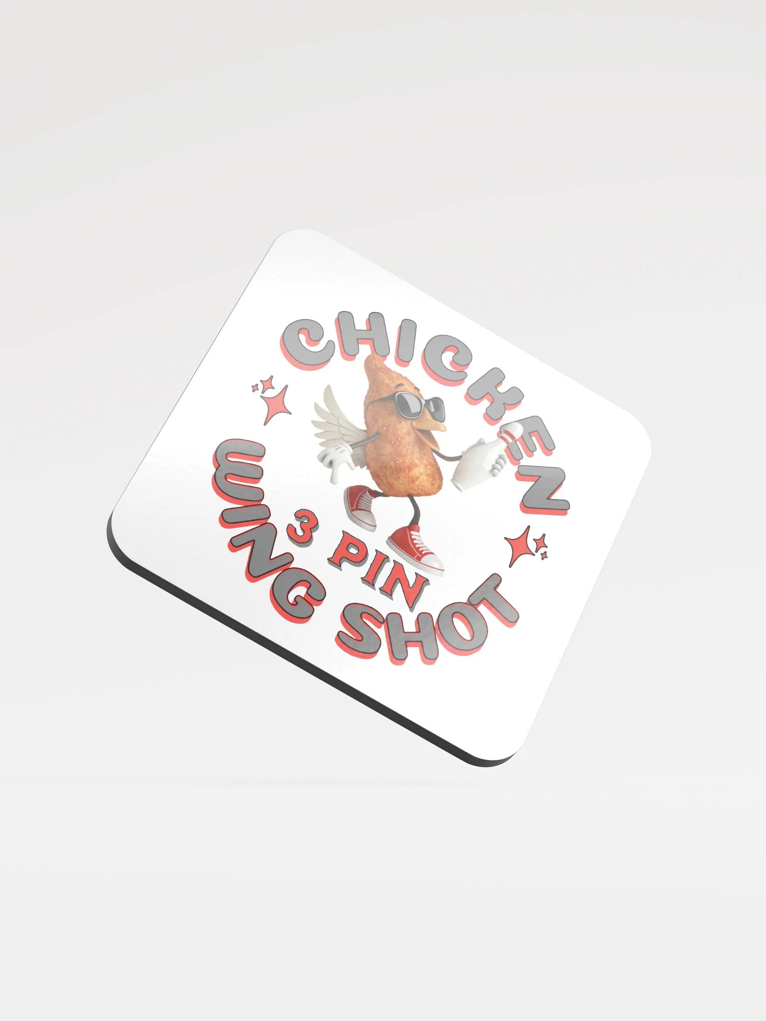 Chicken Wing Shot 3 Pin Bowling Coaster product image (2)