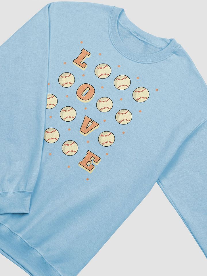 Love Baseball Square Grid Crewneck Sweatshirt product image (6)