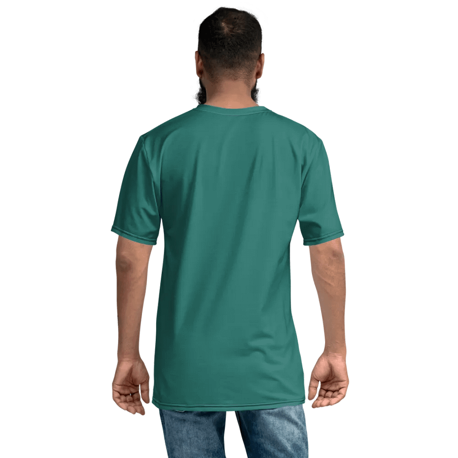Plain Medium Teal Green True Summer Men's Crewneck Polyester Heavyweight Premium T-Shirt by Treasure Pie product image (8)