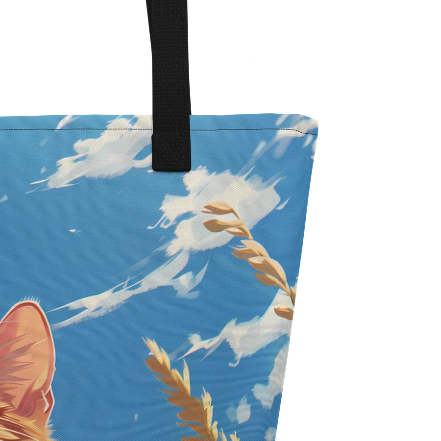 Tote Bag: Ginger Cat Tall Grass Tranquil Blue Sky Design product image (5)