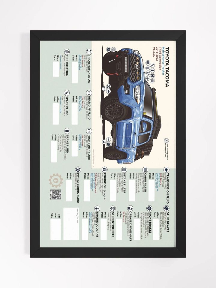 3RD GEN MAINTENANCE TRACKER V1.1 - Blue (Framed) product image (2)