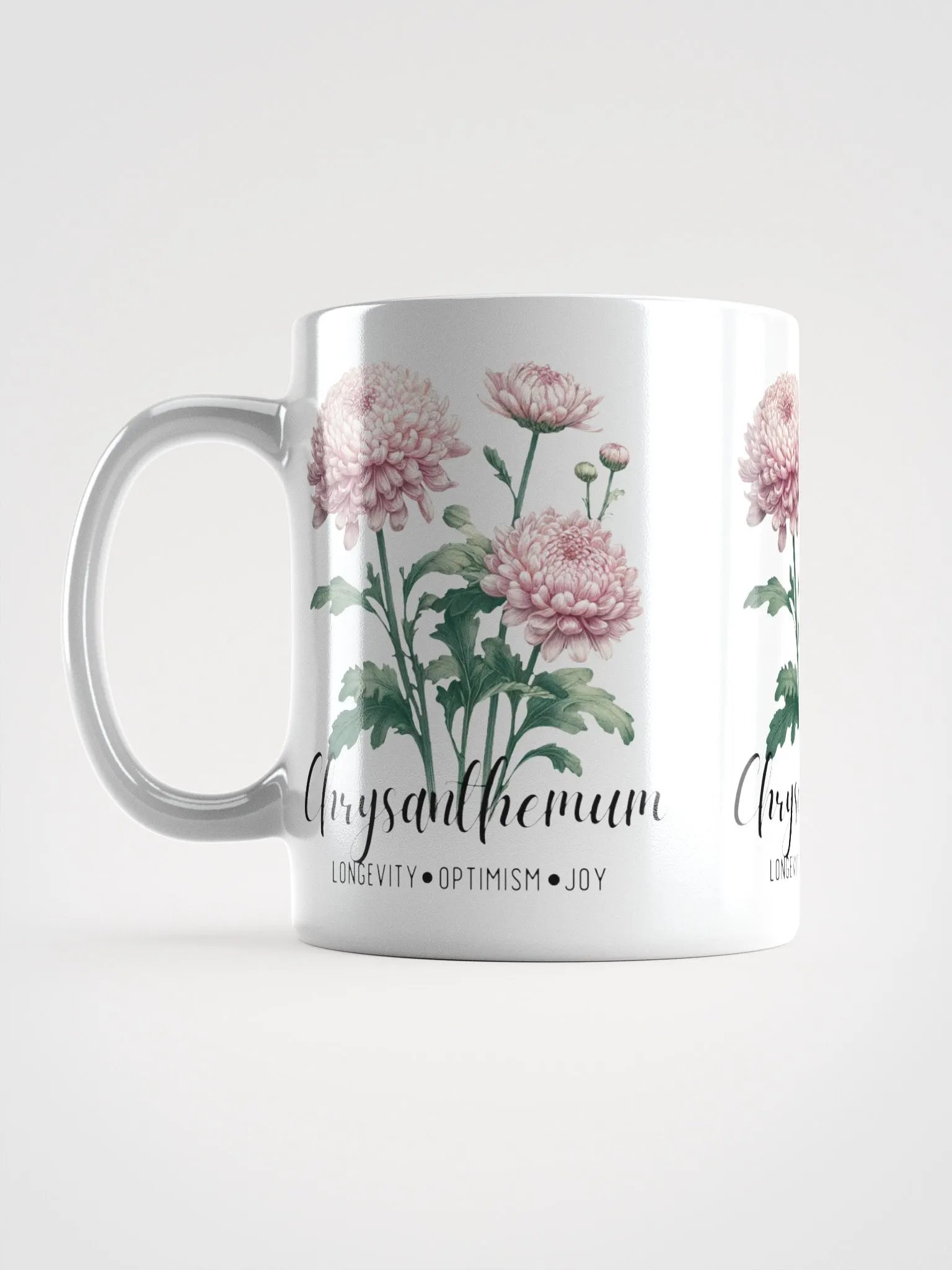 Chrysanthemum Ceramic White Mug: Longevity, Optimism, Joy November Birth Month Flower product image (8)