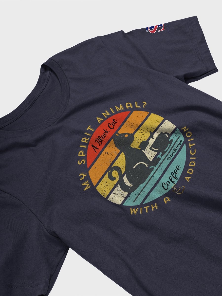 My Spirit Animal? A Caffeinated Black Cat” Retro Sunset Tee product image (17)