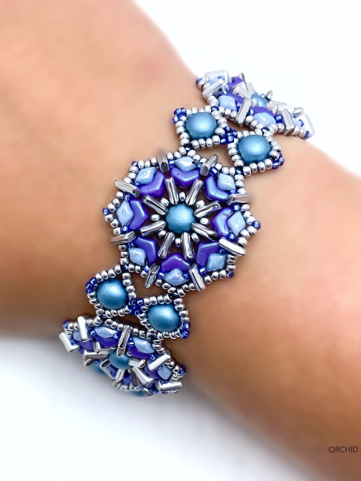 Soleil Beaded Bracelet - Blue, Silver product image (1)