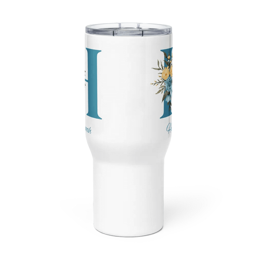 Personalized Floral Monogram Travel Mug – Elegant Custom Gift for Coffee Lovers product image (2)
