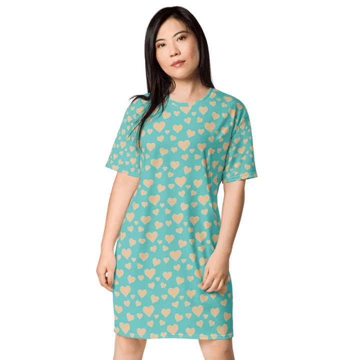 Vibrant Floral Swirl All-Over Dress Green Heart product image (1)