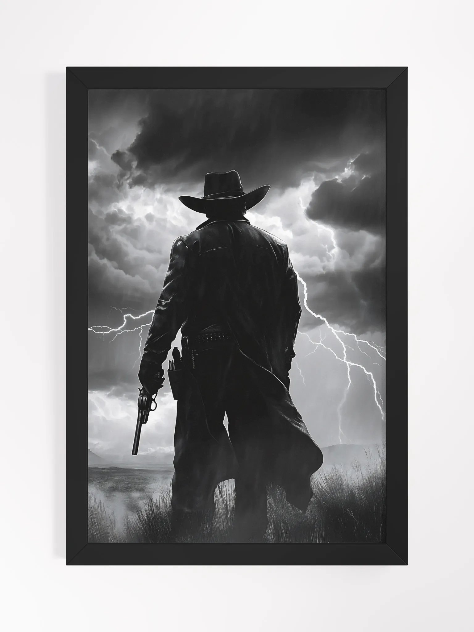 Bravery is Facing the Storm, Not Running from It - Heroic Western Art Poster product image (5)