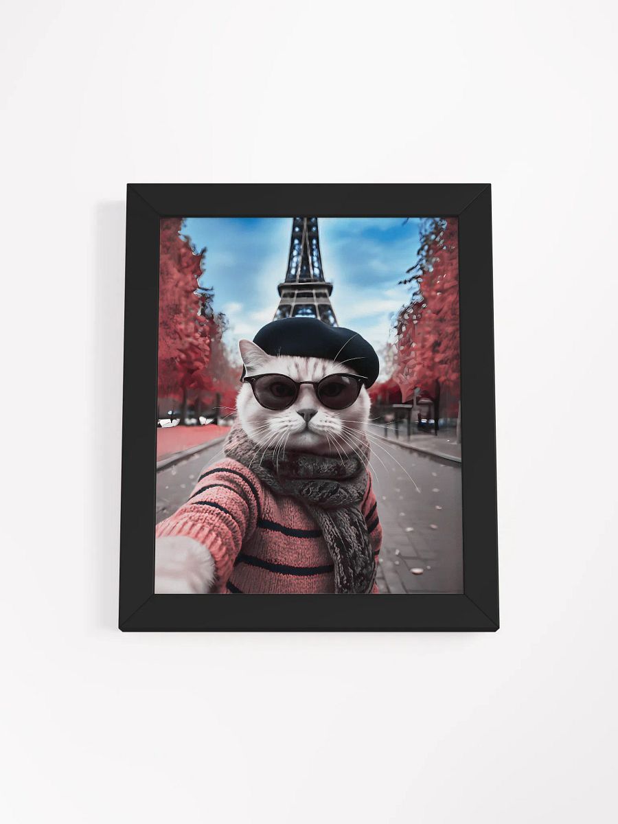 Purrrfect Parisian Selfie - Framed Cat Poster product image (2)
