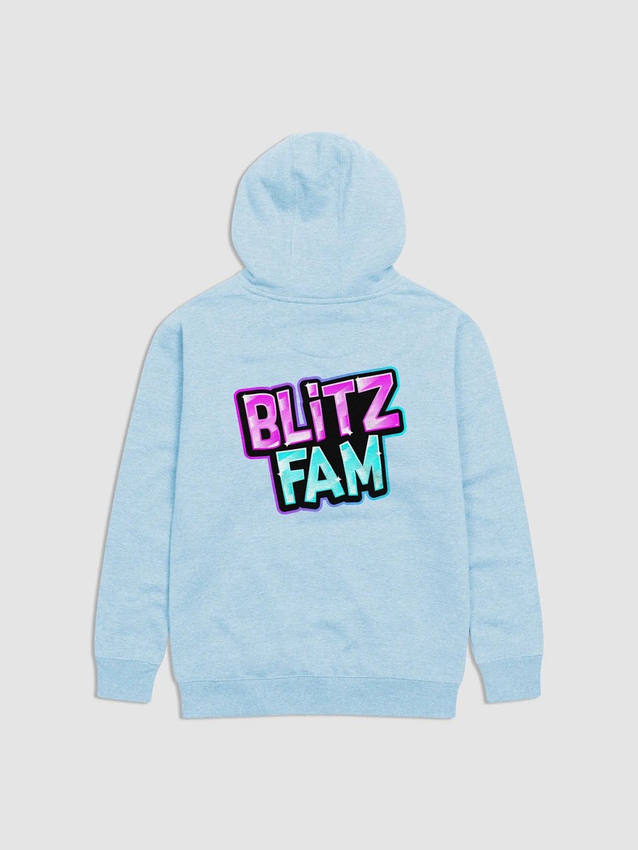 Sky Blue hoody BFam left and back logo product image (2)