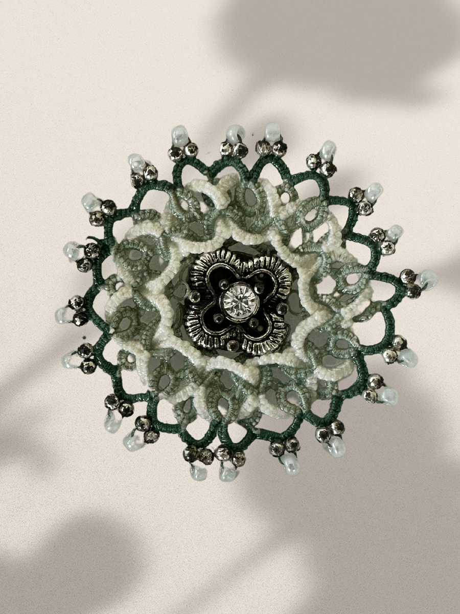 Lace Brooch with Swarovski Crystal Centerpiece product image (2)