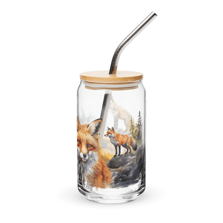 Foxes in the Wild Glass Can Sipper product image (3)