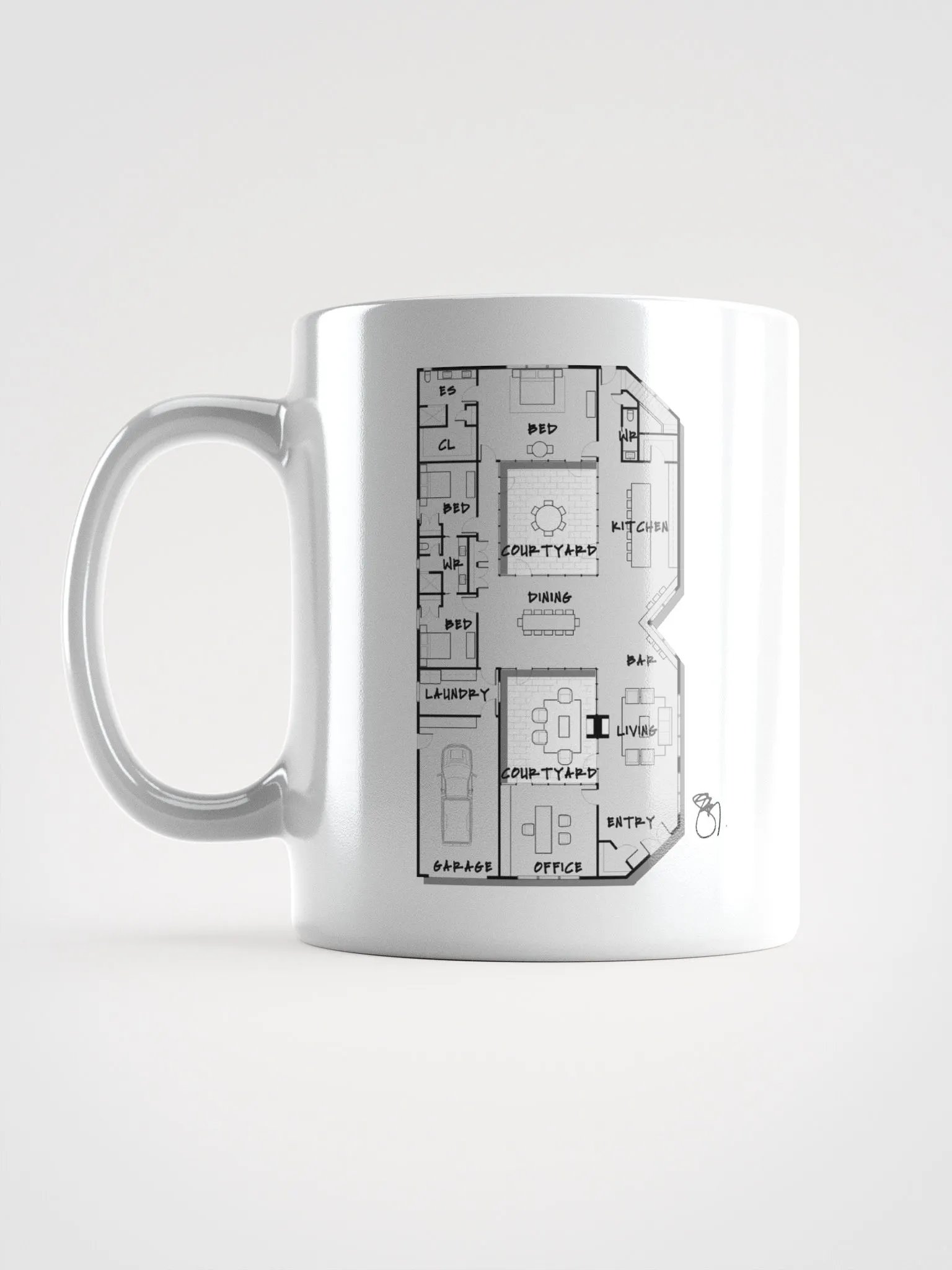 Alphabet Floor Plan Mug - B product image (1)