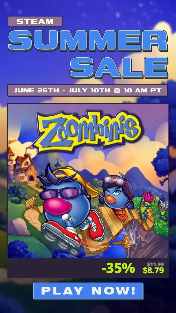 Roll into summer with the Zoombinis! 🌴🌀 Challenge your brain, beat the puzzles, and save big!Zoombinis is 35% off during the Steam Summer Sale - now only $8.79! Offer ends July 10th. #Zoombinis #SteamSummerSale #STEMgaming #LearningThroughPlay #GameDesign #ComputationalThinking #EdTech #nostalgia #kidsgames #retrogames #educationalgames