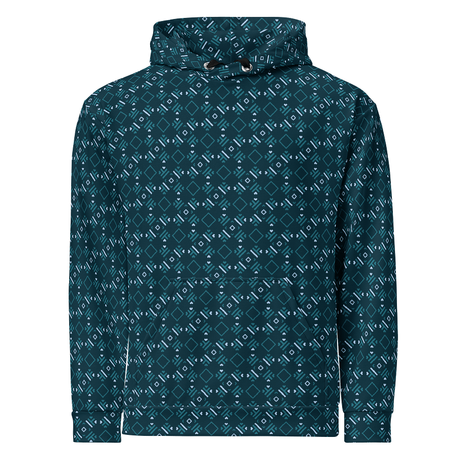Facet Fantastic Blue Geometric Allover Print Hoodie for Men and Women product image (1)