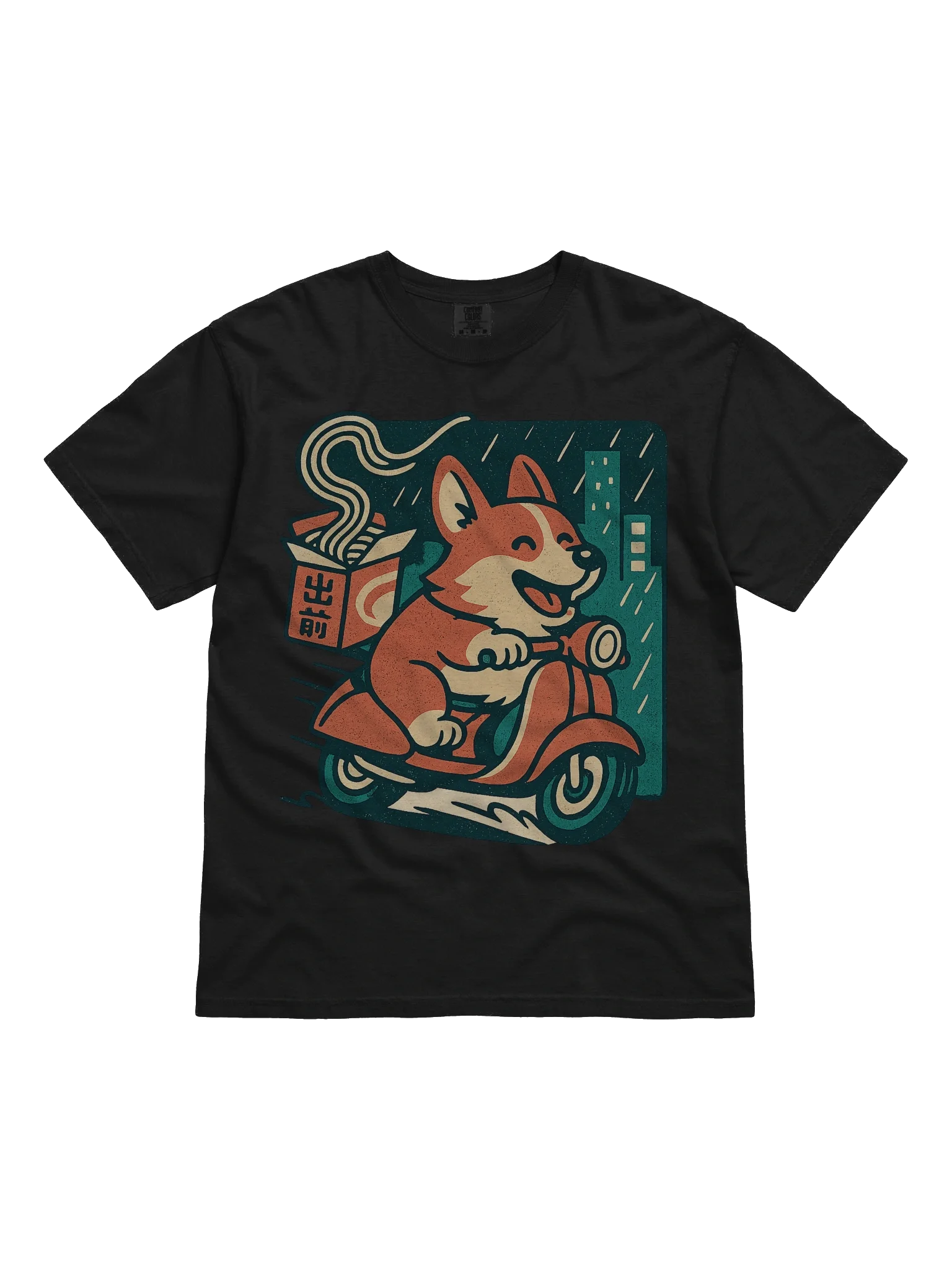 Corgi Ramen Delivery Drift Funny Corgi Dog Japanese Retro T-Shirt product image (6)