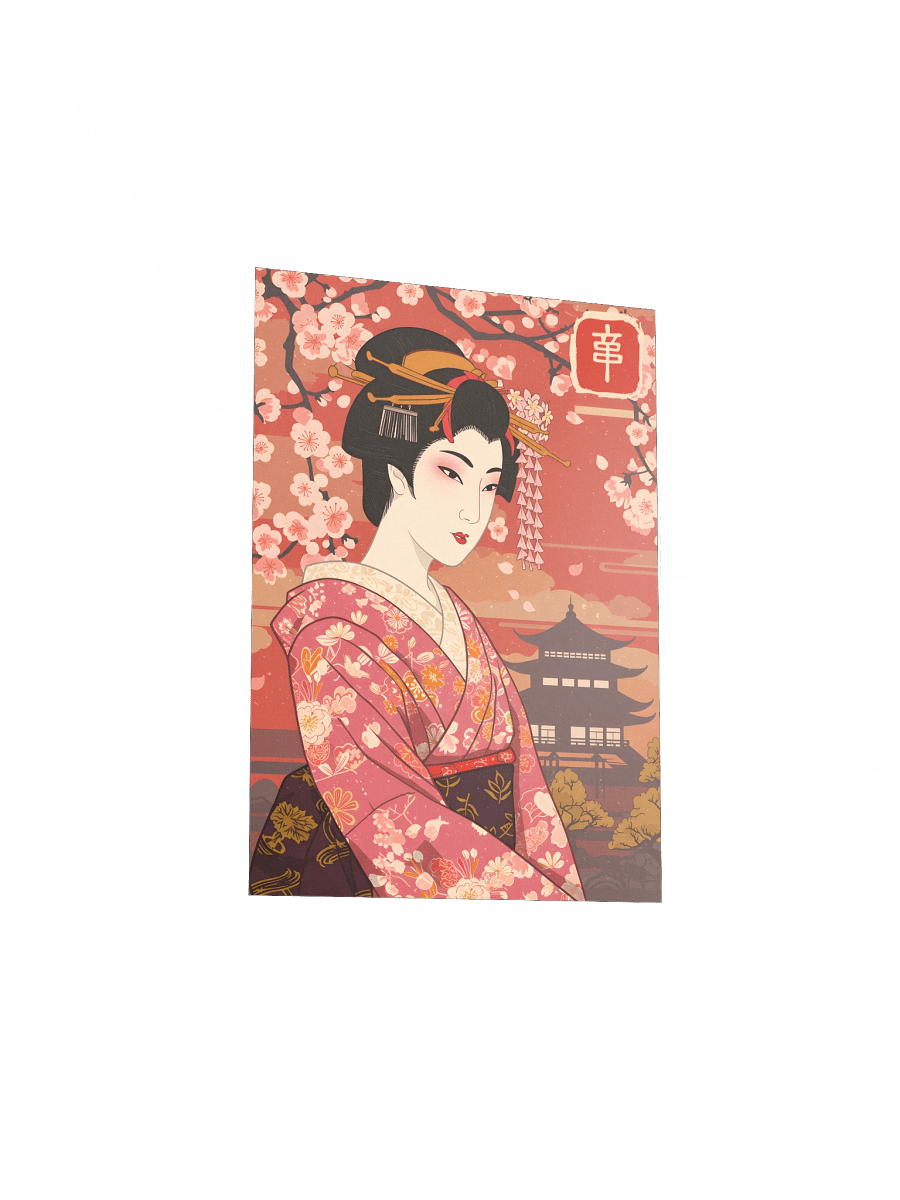 Geisha Framed by Cherry Blossoms Poster product image (15)