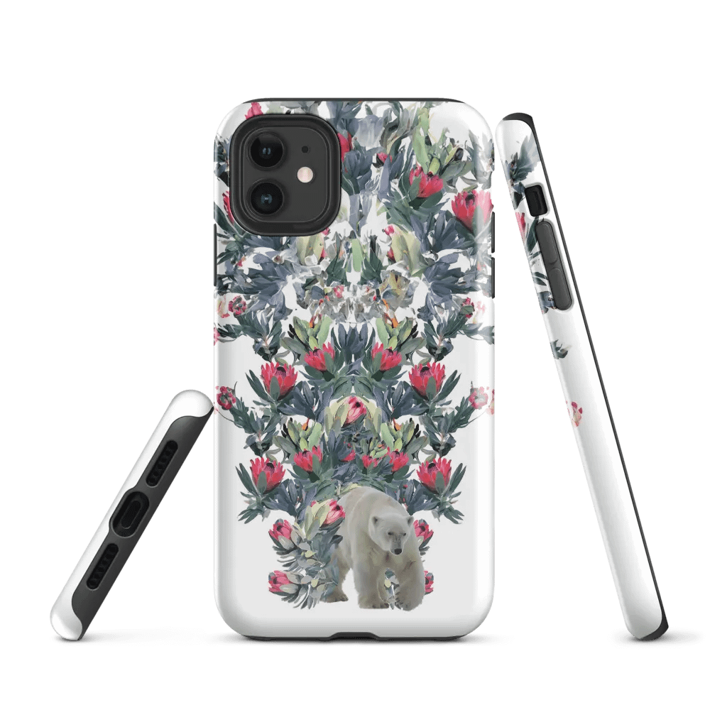 Polar Bear with Flowers Tough Case for iPhone product image (1)