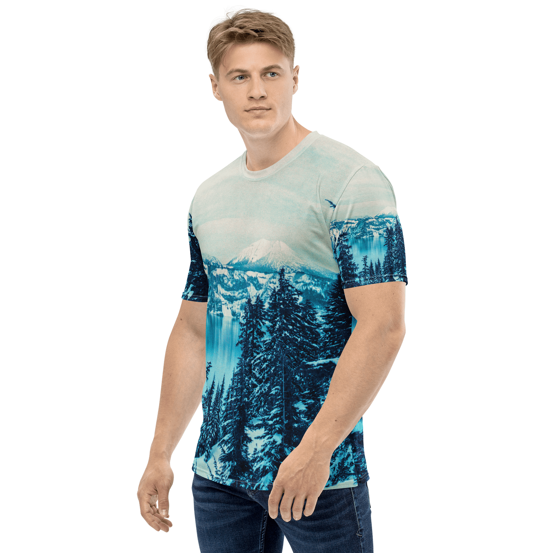Crater Lake Lomopurple Print All Over Crew Tee product image (3)