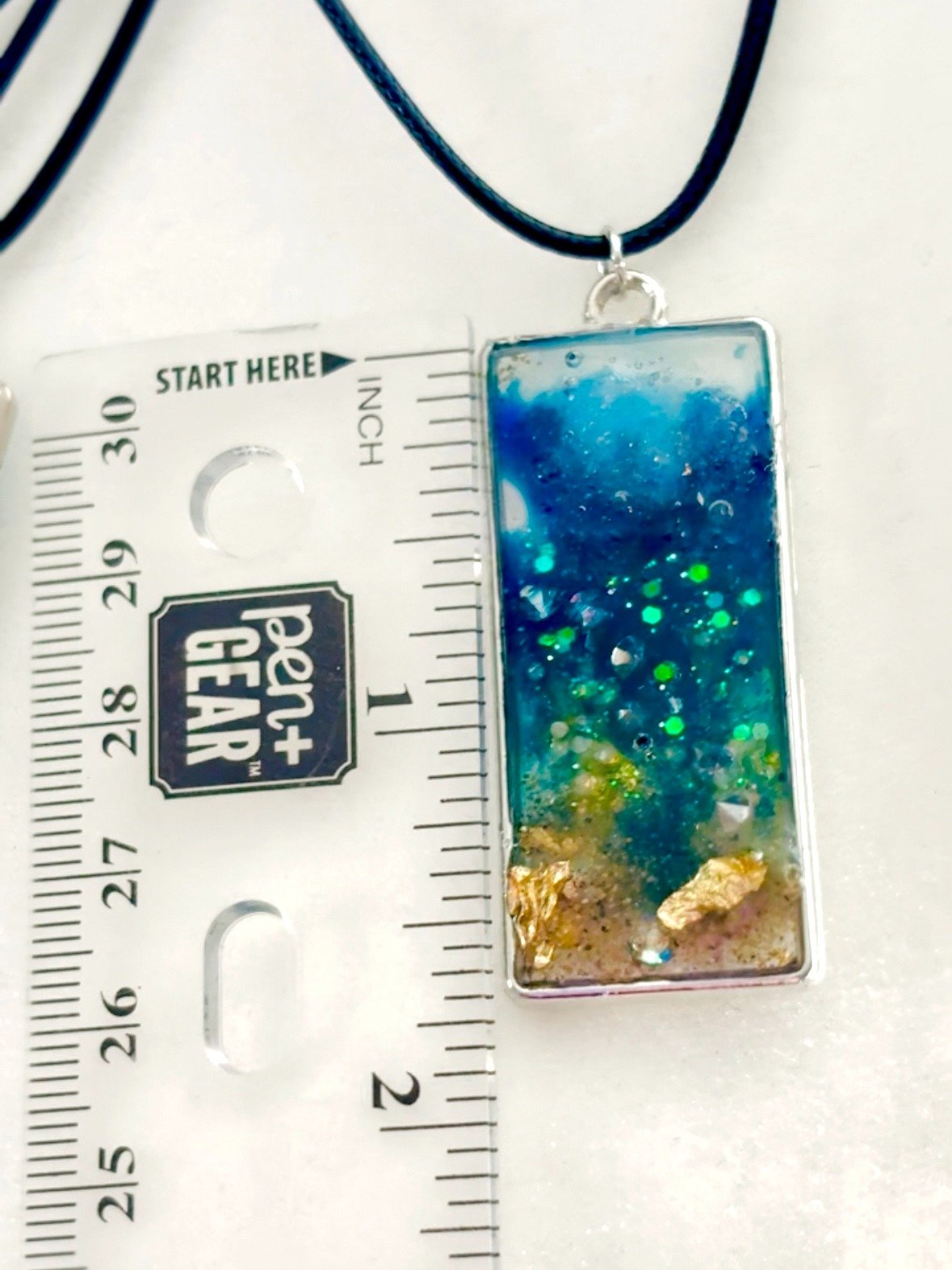 MFD-00239 | 🌊 Slice of the Sea | Handmade Resin & Sand Pendant Necklace | Coastal Charm Jewelry by Monique Faella Designs™ product image (6)