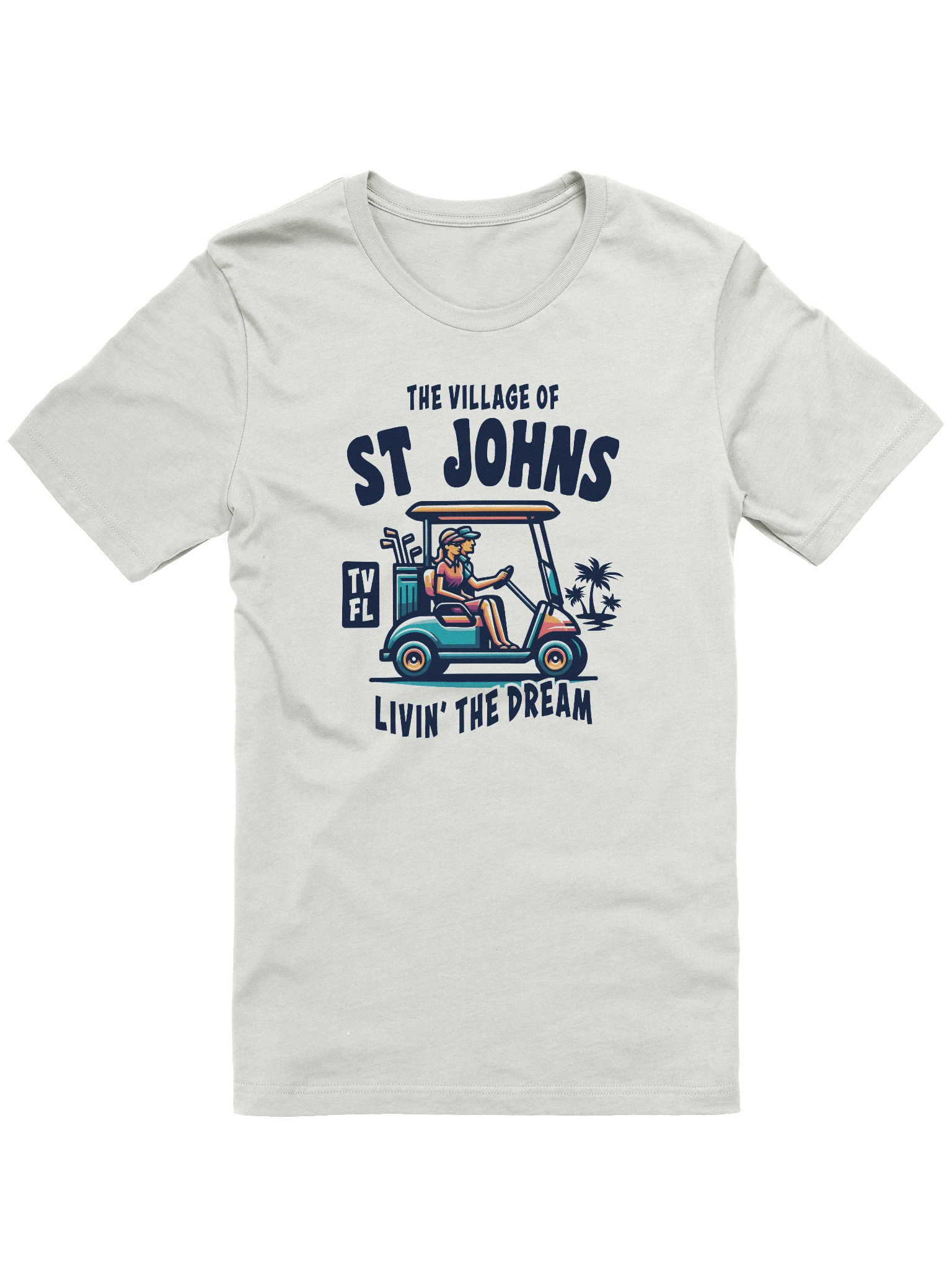 The Village of St Johns TV FL Golf Cart Design T-Shirt product image (7)