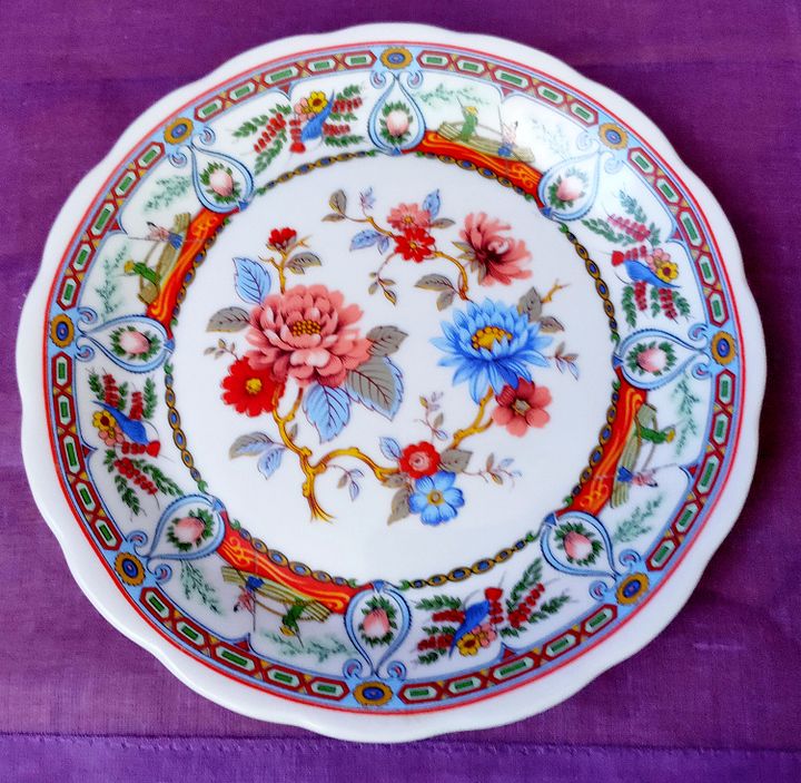 Pequeno prato floral, Canoas com asiáticos, jardim florido, coleção de pratos asiáticos, presente de gratidão product image (1)