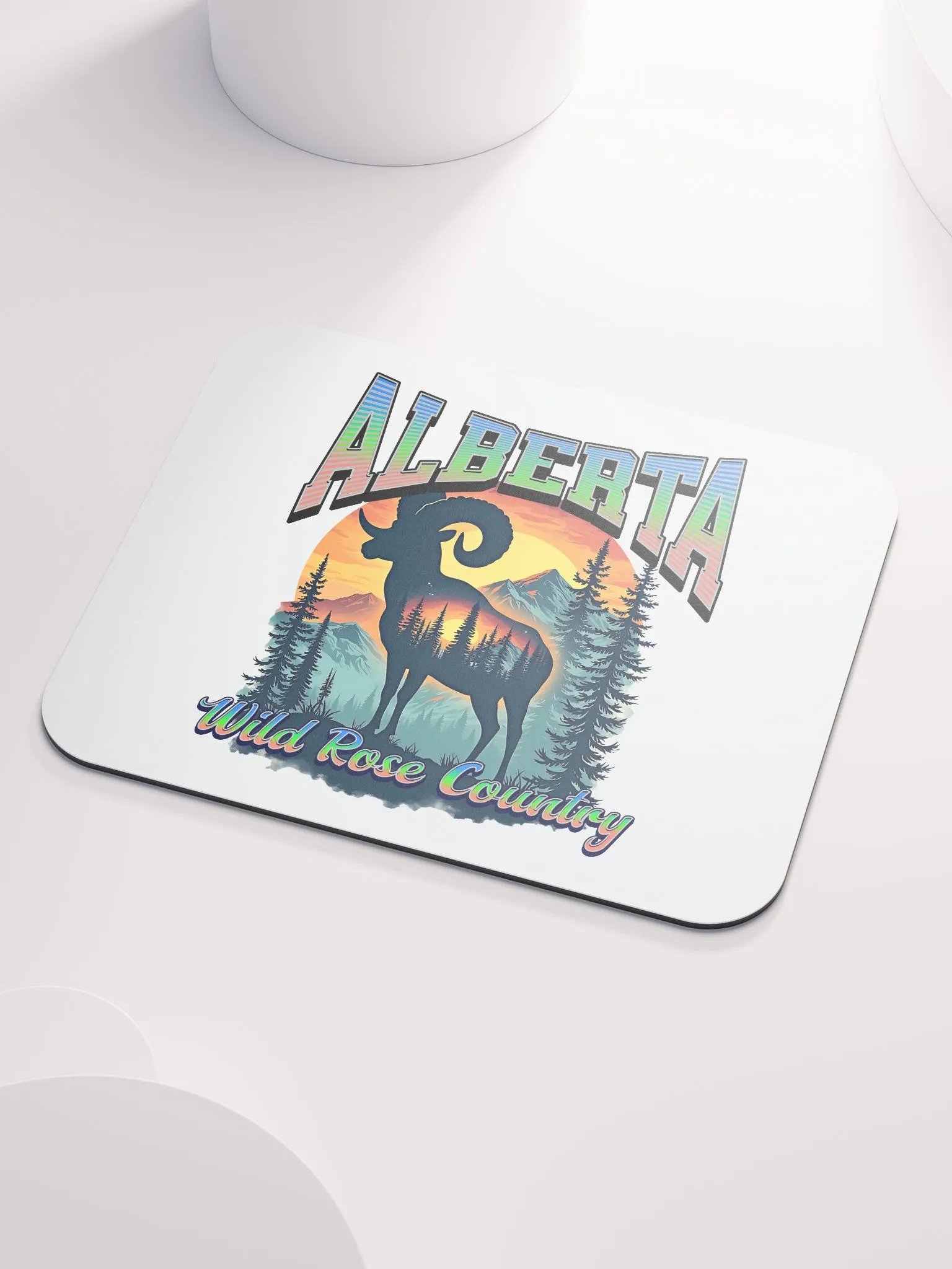Alberta Wild Rose Country Rocky Mountain Bighorn Sheep Wilderness Mouse Pad product image (3)