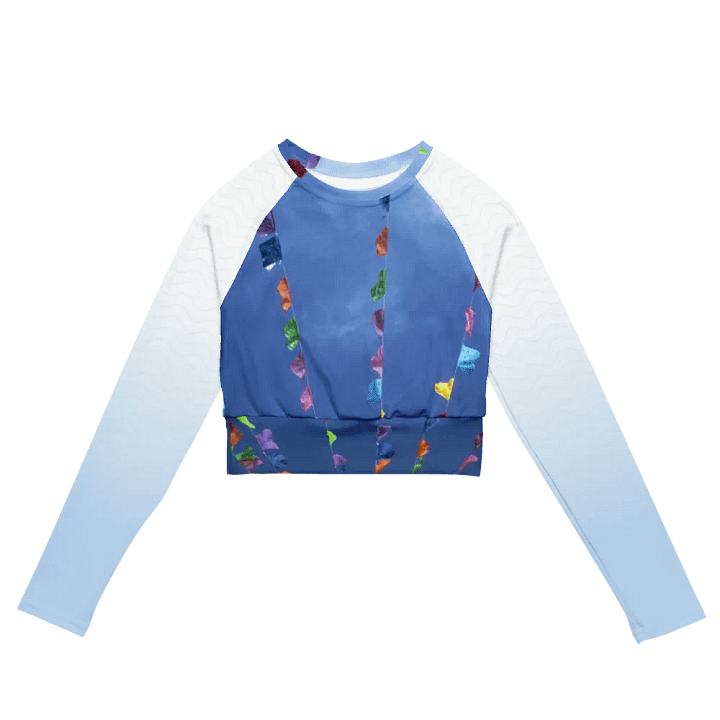Papel Picado Long Sleeved Jersey Crop Top product image (2)