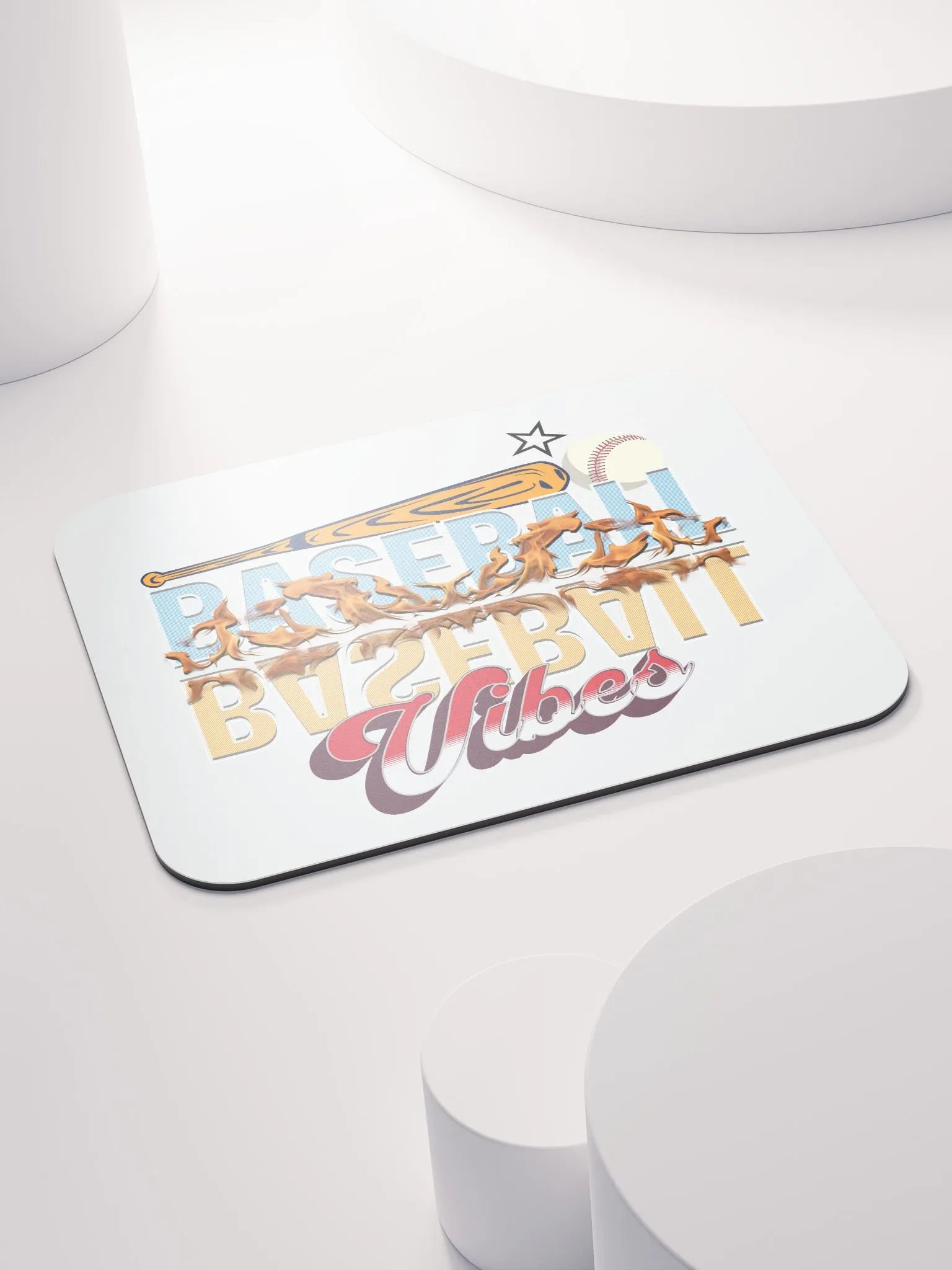 Baseball Flaming Vibes Mouse Pad product image (4)