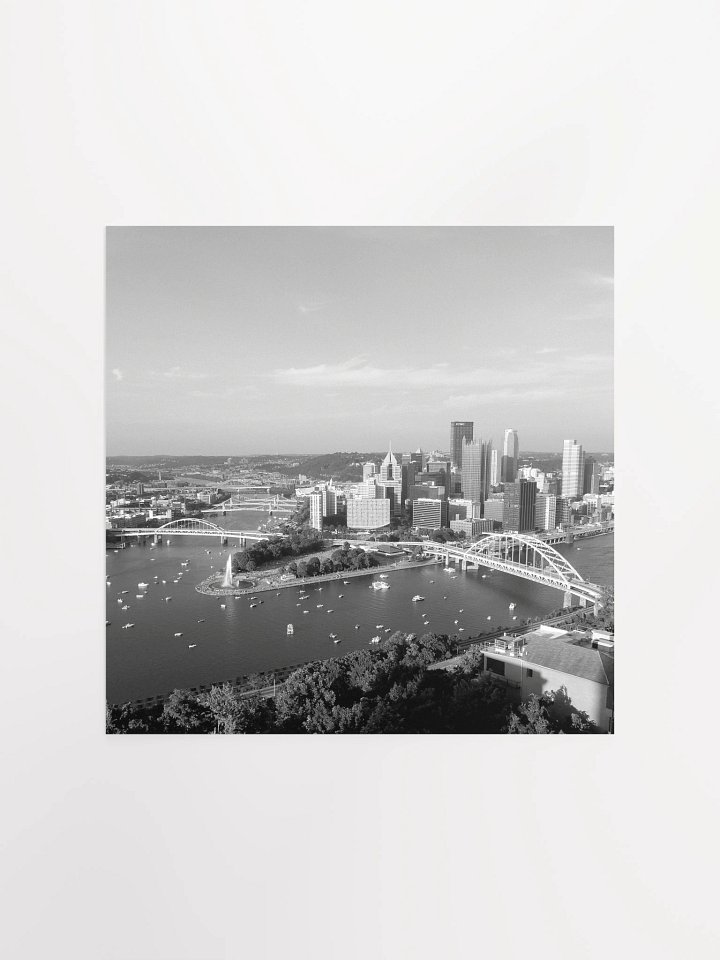 Pittsburgh - Downtown from Duquesne Incline - Black & White - poster product image (1)
